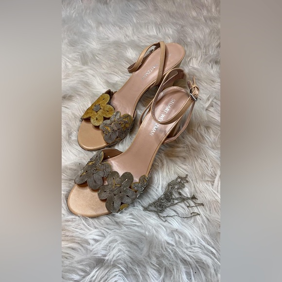Stuart Weitzman Floral Sandals - Cream - Picture 14 of 14